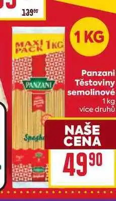 Billa Panzani Těstoviny semolinové 1 kg nabídka