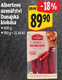 Albert Albertovo uzenářství Dunajská klobása nabídka