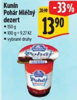 Albert Kunin Pohár Mléčný dezert nabídka