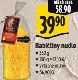 Albert Babiččiny nudle nabídka