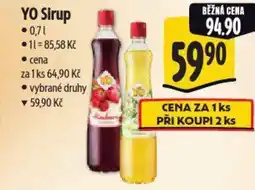 Albert YO Sirup nabídka