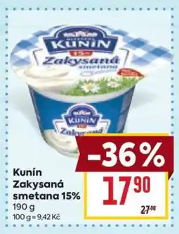 Billa Kunín Zakysaná smetana 15% nabídka