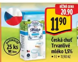 Albert Česká chuť Trvanlivé mléko 1,5% nabídka