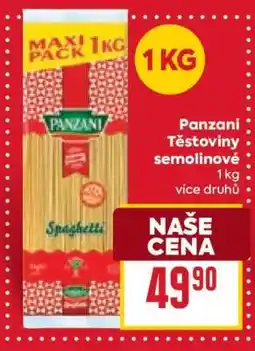 Billa Panzani Těstoviny semolinové nabídka