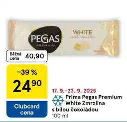 Tesco Prima Pegas Premium White Zmrzlina s bílou čokoládou nabídka