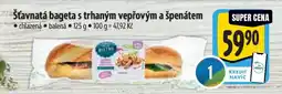 Albert Šťavnatá bageta s trhaným vepřovým a špenátem nabídka