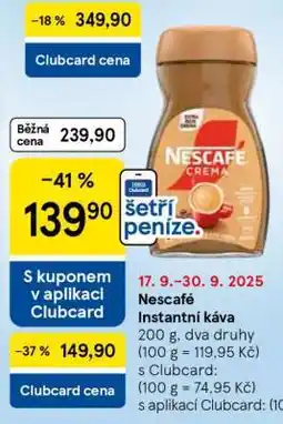 Tesco NESCAFÉ Instantní káva nabídka