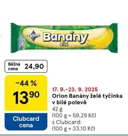 Tesco Orion Banány Želé tyčinka v bílé polevě nabídka