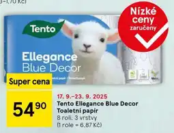 Tesco Tento Ellegance Blue Decor Toaletní papír nabídka