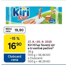 Tesco Kiri Křup Tavený sýr a trvanlivé pečivo nabídka