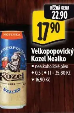 Albert Velkopopovický Kozel Nealko nabídka
