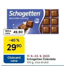 Tesco Schogetten Čokoláda nabídka