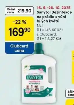 Tesco Sanytol Dezinfekce na prádlo s vůní bílých květů nabídka