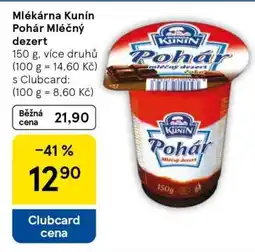 Tesco Mlékárna Kunín Pohár Mléčný dezert nabídka