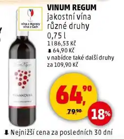 Penny Market Vinum Regum jakostní vína různé druhy nabídka