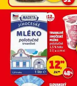 Penny Market Jihočeské trvanlivé mléko nabídka