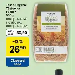 Tesco Organic těstoviny fusilli nabídka