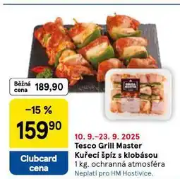Tesco Grill master kuřecí špíz s klobásou nabídka