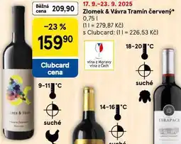 Tesco Zlomek a vávra tramín červený nabídka