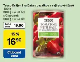 Tesco Krájená rajčata s bazalkou v rajčatové štávě nabídka
