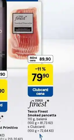Tesco Finest smoked pancetta nabídka