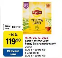 Tesco Lipton yellow label černý čaj aromatizovný nabídka