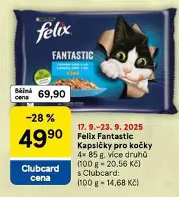 Tesco Felix fantastic kapsičky pro kočky nabídka