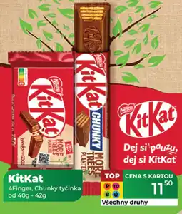 Tamda Foods KitKat 4Finger, Chunky tyčinka nabídka