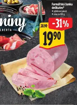 Albert Farmářská šunka delikates nabídka