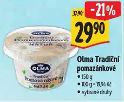 Albert Olma tradiční pomazánkové nabídka