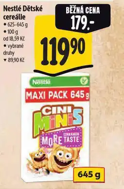 Albert Nestlé dětské cereálie nabídka