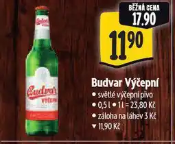 Albert Budvar výčepní nabídka