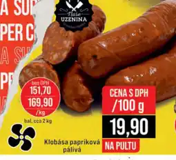Jip Klobása papriková pálivá nabídka
