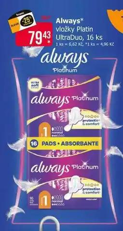 Teta Always vložky Platin UltraDuo, 16 ks nabídka