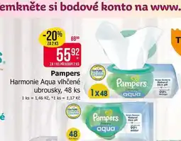 Teta Pampers Harmonie Aqua vlhčené ubrousky, 48 ks nabídka