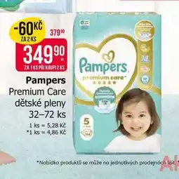 Teta Pampers Premium Care dětské pleny 32-72 ks nabídka