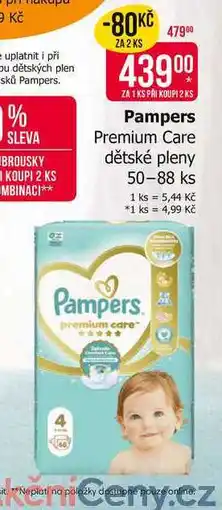 Teta Pampers Premium Care dětské pleny 50-88 ks nabídka