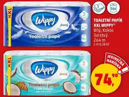 Penny Market TOALETNÍ PAPÍR XXL WIPPY Bílý, Kokos, 3vrstvý, 264 m, 16 ks nabídka