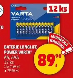 Penny Market BATERIE LONGLIFE POWER VARTA AA, AAA, 12 ks nabídka