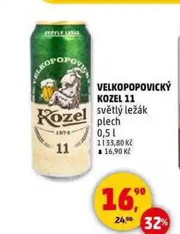 Penny Market VELKOPOPOVICKÝ KOZEL 11 světlý ležák, 0,5 l nabídka