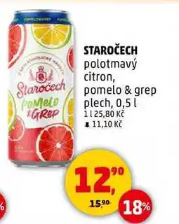 Penny Market STAROČECH polotmavý citron, pomelo & grep plech, 0,5 l nabídka