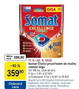 Tesco Somat Čisticí prostředek do myčky nádobí Giga, 54-95 ks nabídka