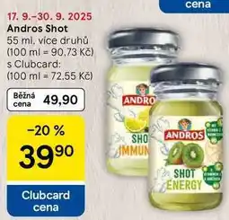 Tesco Andros Shot, 55 ml, více druhů nabídka