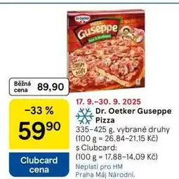 Tesco Dr. Oetker Guseppe Pizza, 335-425 g nabídka