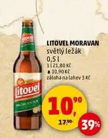 Penny Market LITOVEL MORAVAN světlý ležák, 0,5 l nabídka