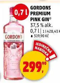 Penny Market GORDONS PREMIUM PINK GIN 37,5% alk., 0,7 l nabídka