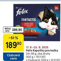 Tesco Felix Kapsičky pro kočky, 24× 85 g nabídka