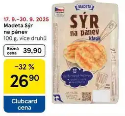 Tesco Madeta Sýr na pánev, 100 g, více druhů nabídka