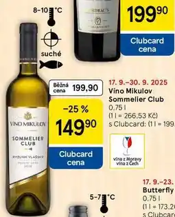 Tesco Víno Mikulov Sommelier Club, 0,75 l nabídka