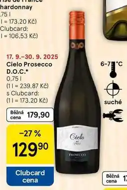 Tesco Cielo Prosecco D.O.C., 0,75 l nabídka